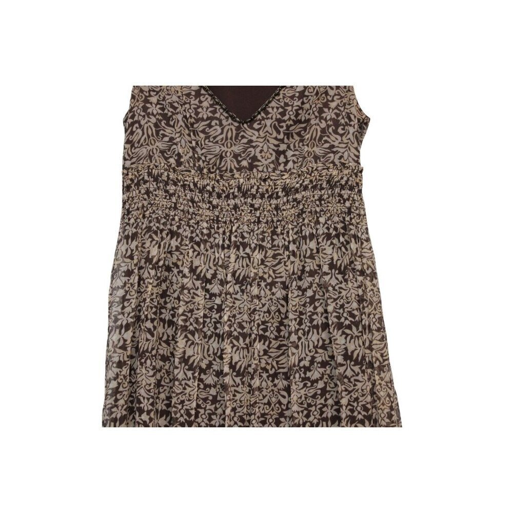 Gianni Bini Dress Size 4 100% Silk Beaded Smocked Boho Floral Party Chiffon - Picture 3 of 13